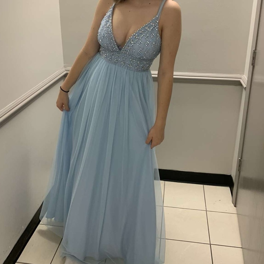 light blue prom dress